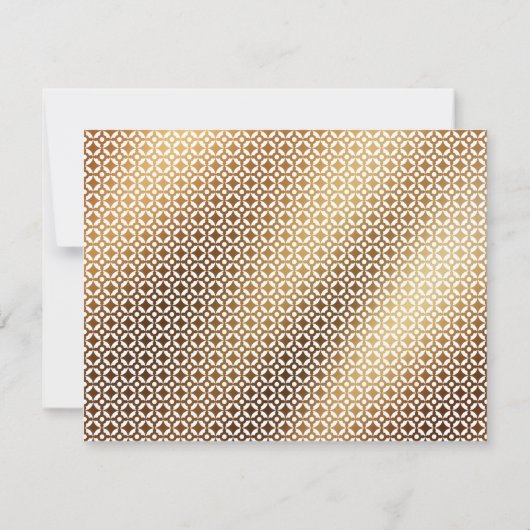 ホーム甘いホーム手書き金ゴールドパターンカード 招待状 (裏面)