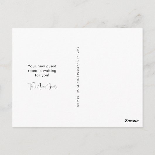 ホーム甘いホーム新しいアドレスの移動アナウンス ポストカード (裏面)