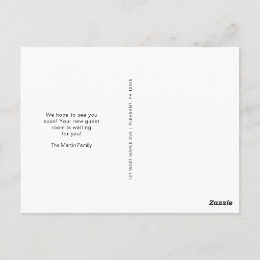 ホーム甘いホーム新しいアドレスの移動アナウンス ポストカード (裏面)