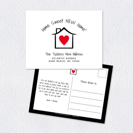 ホーム甘いホーム新しいアドレスの移動アナウンス ポストカード
