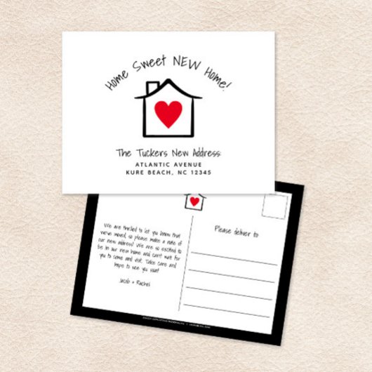 ホーム甘いホーム新しいアドレスの移動アナウンス ポストカード
