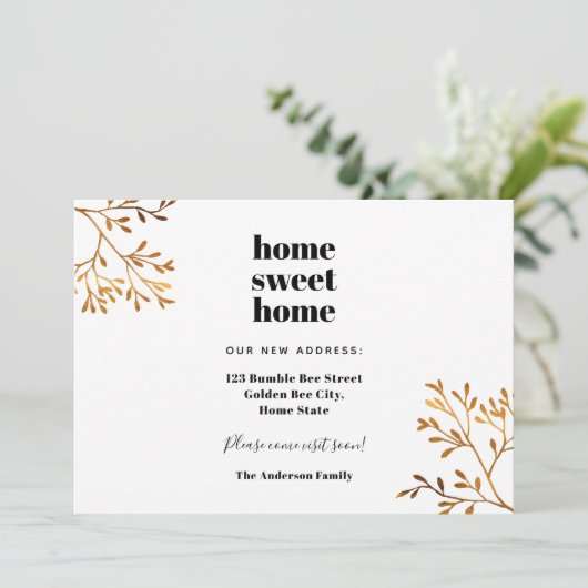 ホーム甘いホーム移モダン動エレガント発表 案内状 (スタンド正面)