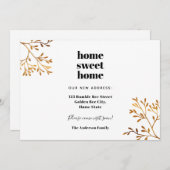 ホーム甘いホーム移モダン動エレガント発表 案内状 (正面/裏面)
