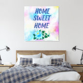 ホーム甘いホーム美しい青い花の水色 キャンバスプリント (インサイチュ (寝室))