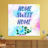 ホーム甘いホーム美しい青い花の水色 キャンバスプリント (インサイチュ (リビング))