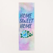 ホーム甘いホーム美しい青い花の水色 ヨガマット (正面)