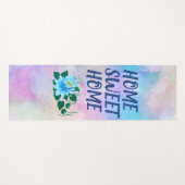 ホーム甘いホーム美しい青い花の水色 ヨガマット (正面(横))