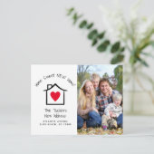 ホーム甘い新しいホーム写真の移動のお知らせ ポストカード (スタンド正面)