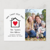 ホーム甘い新しいホーム写真の移動のお知らせ ポストカード (正面)