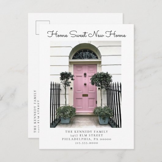 ホーム甘い新しいホーム変更のアドレス写真の移動 案内ポストカード (正面/裏面)