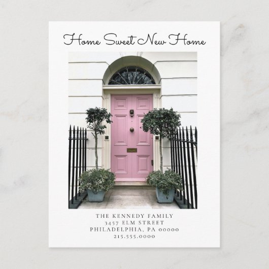 ホーム甘い新しいホーム変更のアドレス写真の移動 案内ポストカード (正面)