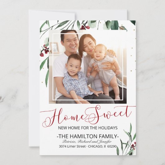 ホーム甘い新しいホーム移動アナウンスメントフォト シーズンカード (正面)