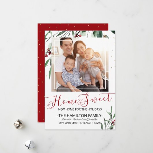ホーム甘い新しいホーム移動アナウンスメントフォト シーズンカード (正面/裏面インサイチュ)