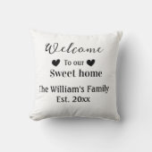 ホーム甘い歓迎の追加ファミリー名の年d クッション (正面)
