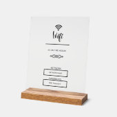 ホーム用の白黒Wifiパスワード アクリルサイン (傾斜)