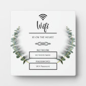 ホーム用の白黒Wifiパスワード フォトプラーク (正面)