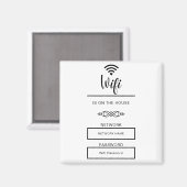 ホーム用の白黒Wifiパスワード マグネット (正面/裏面)