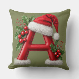 🎄 ホーム用クリスマスイニシャルAモノグラムデコレーション 🎅 クッション