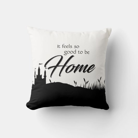 ホーム白黒書道モダン クッション (正面)