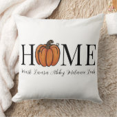 ホーム秋オレンジカボチャパーソナライズされたファミリー名 クッション (ブランケット)