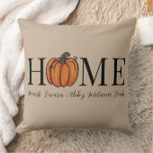ホーム秋パンプキパーソナライズされたンファミリー名ベージュ クッション (ブランケット)