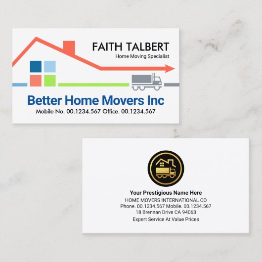 ホーム移動矢印トランスポート 名刺 (正面/裏面)