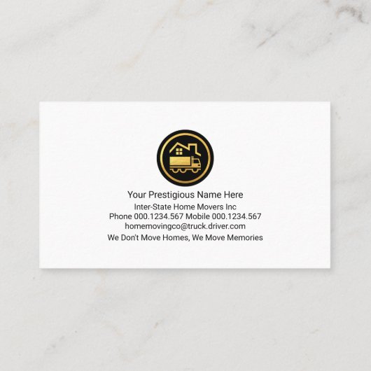 ホーム移動輸送風景トラックドライバー 名刺 (裏面)