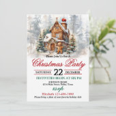 ホーム素朴クリスマスパーティの招待状 招待状 (スタンド正面)