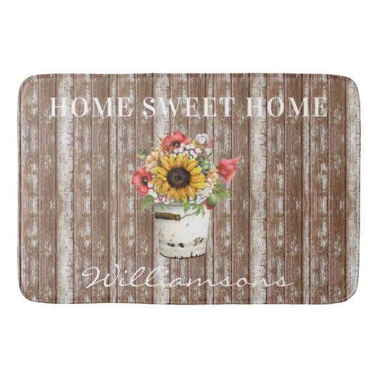 ホーム素朴スウィートホームウッドファミリー名 バスマット (正面)