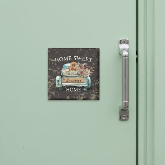 ホーム素朴スウィートホームヴィンテージトラック秋花 マグネット