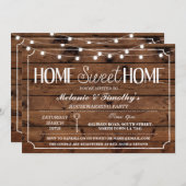 ホーム素朴スウィートホーム引っ越し祝いパーティーライト招待状 招待状 (正面/裏面)