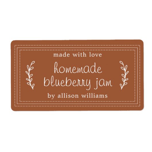 ホーム素朴メイドブルーベリージャムキャニングテラコッタ ラベル (正面)