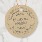 ホーム素朴メイドブルーベリーマフィンクラフト紙 フェイバータグ (裏面)