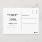 ホーム素朴引っ越しました犬の移動告知 ポストカード (裏面)