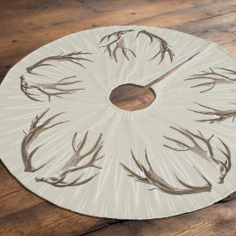 ホーム素朴鹿〔雄ジカの〕枝角クリスマスツリースカート ブラッシュドポリエステルツリースカート