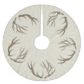 ホーム素朴鹿〔雄ジカの〕枝角クリスマスツリースカート ブラッシュドポリエステルツリースカート (正面)