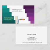 ホーム絵画ズサービスパープル&グリーンカラーペインター 名刺 (正面/裏面)