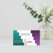 ホーム絵画ズサービスパープル&グリーンカラーペインター 名刺 (スタンド正面)