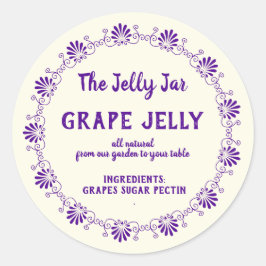 ホーム缶入りグレープゼリーあなたの会社名ラベル ラウンドシール