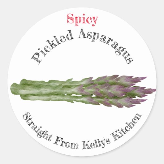 ホーム缶詰ビジネス漬物アスパラガス食品ラベル ラウンドシール (正面)