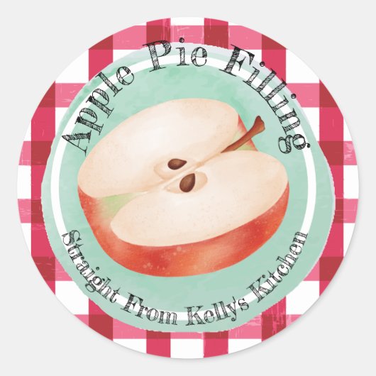 ホーム缶詰ビジネスApple Pie塗りラベル ラウンドシール (正面)