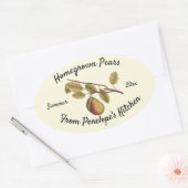 ホーム缶詰フルーツラベルヴィンテージあなたの名前を梨 楕円形シール (封筒)