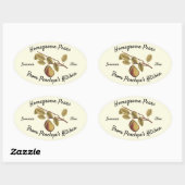 ホーム缶詰フルーツラベルヴィンテージあなたの名前を梨 楕円形シール (シート)