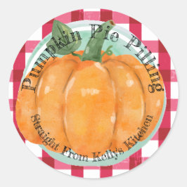 ホーム缶詰ラベル かぼちゃのパイフィリングラベル ラウンドシール