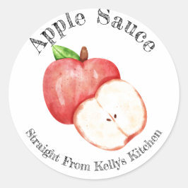 ホーム缶詰ラベル オリジナルデザイン リンゴソースラベル ラウンドシール