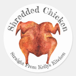 ホーム缶詰ラベル シュレッドチキン ラウンドシール