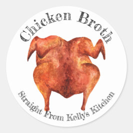 ホーム缶詰ラベル チキンブロス ラウンドシール