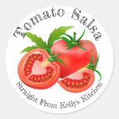 ホーム缶詰ラベル トマトサルサ食品ラベル ラウンドシール (正面)