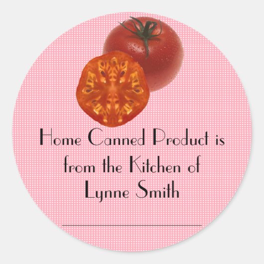 ホーム缶詰ラベル – トモート付き ラウンドシール (正面)