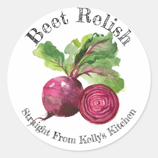 ホーム缶詰ラベル ビートレリッシュ食品ラベル ラウンドシール (正面)